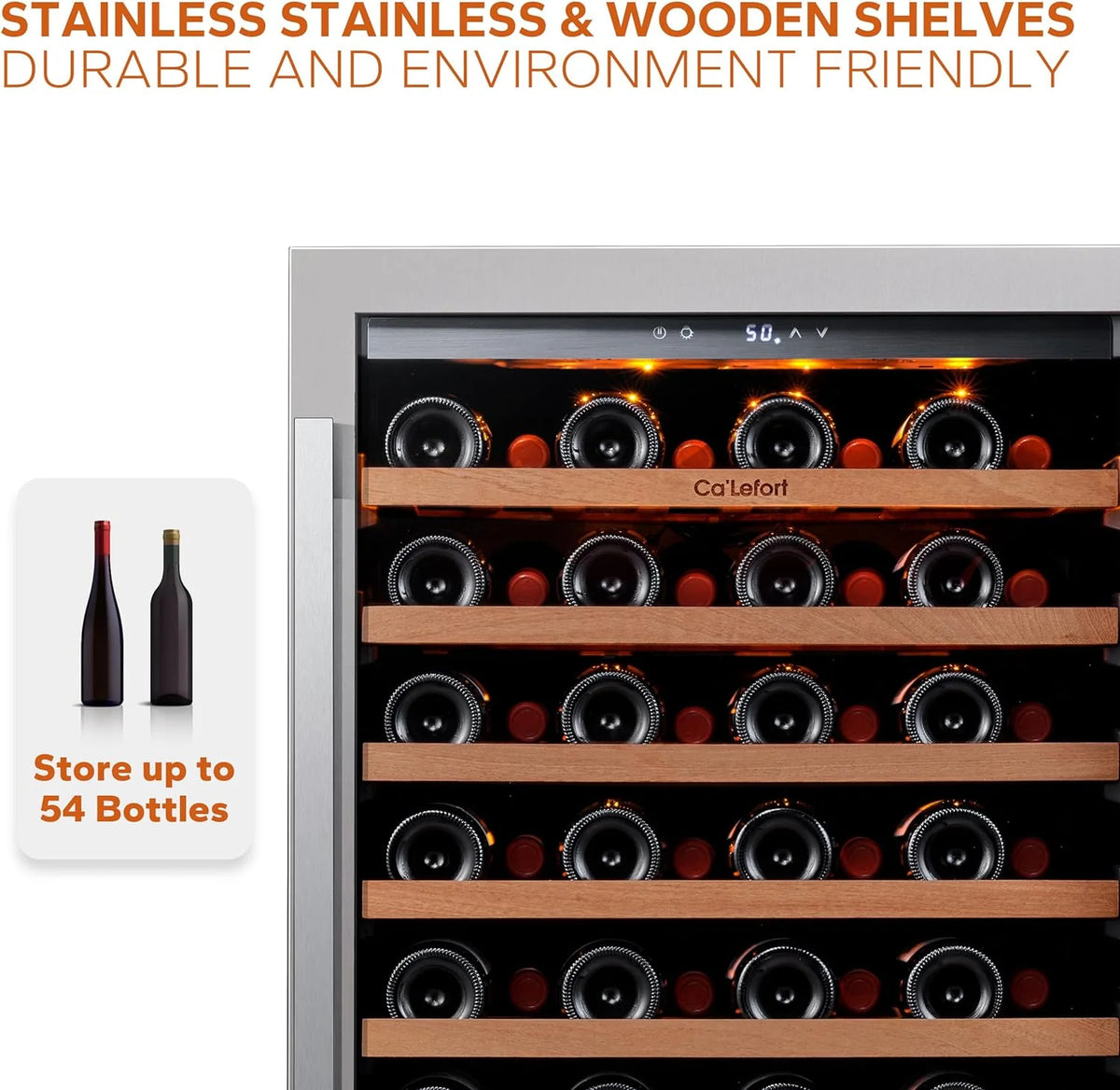 24'' Wine Cooler Refrigerator - 46 Bottle Wine Fridge Dual Zone with Modern Touch Intelligent Digital 40°-65°F Low Noise, Built in or Freestanding Wine Cooler for Home and Kitchen - image 25