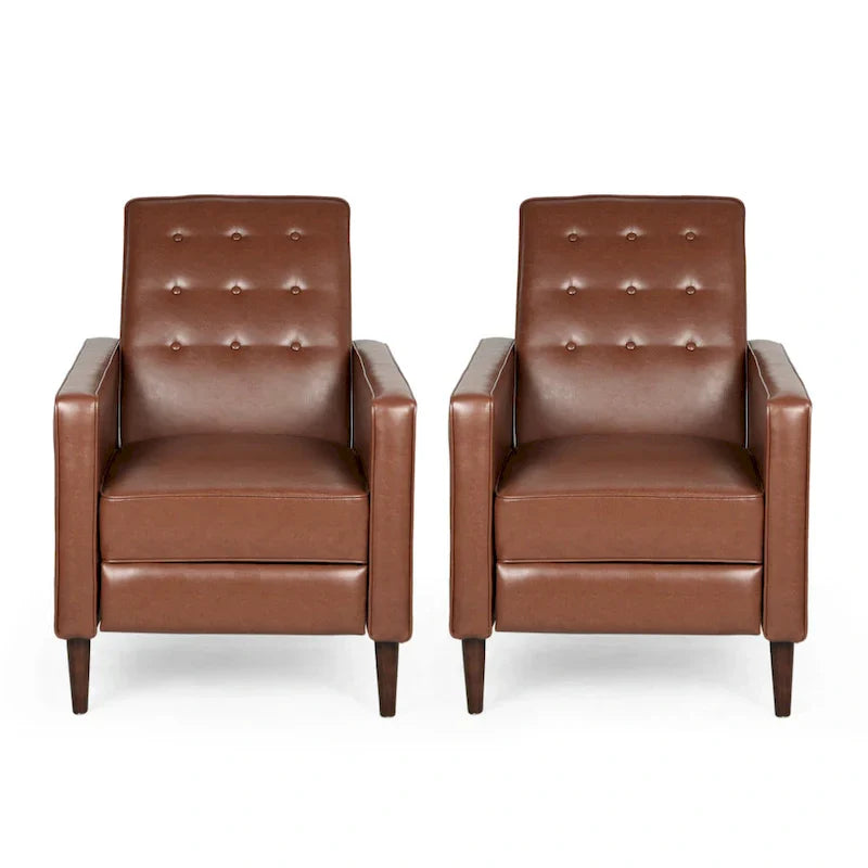 Set of 2 Mervynn Mid-Century Button-Tufted Recliners by Christopher Knight Home - image 3