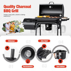 Devoko Charcoal Grill, Outdoor BBQ Grill with Offset Smoker and Side Table for Garden and Parties - image 4