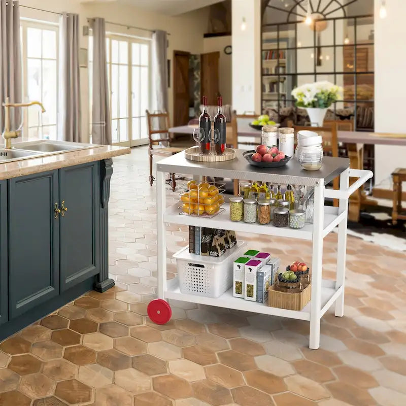 Portable Kitchen Island Grill Cart for Patios - image 18