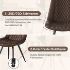 Set of 2 Leather Dining Chairs with Metal Legs - image 18