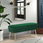 Adeco Velvet Footrest Bench with Metal Legs - Stylish Bed End Stool and Dressing Chair - image 11