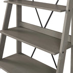 Walker Edison Solid Wood 4-Shelf Ladder Bookshelf, Brown - image 21