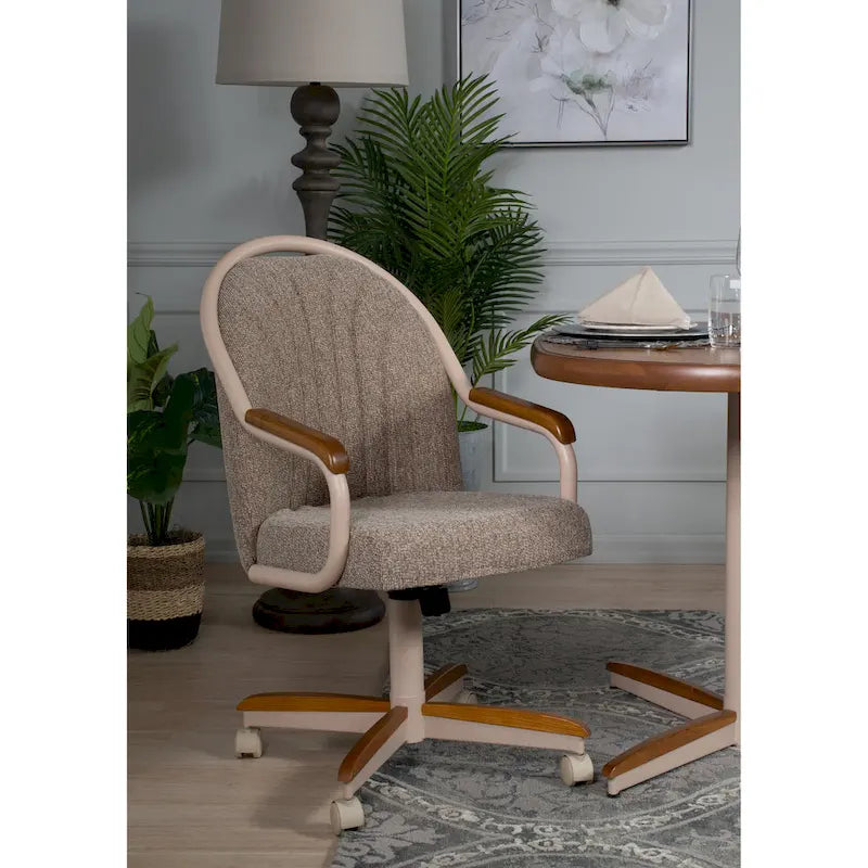 Casual Dining Cushion Swivel-and-Tilt Rolling Caster Chair - image 1