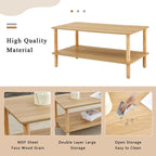 39-Inch Coffee Table with Two-Tier Design and Rubberwood Legs - image 9