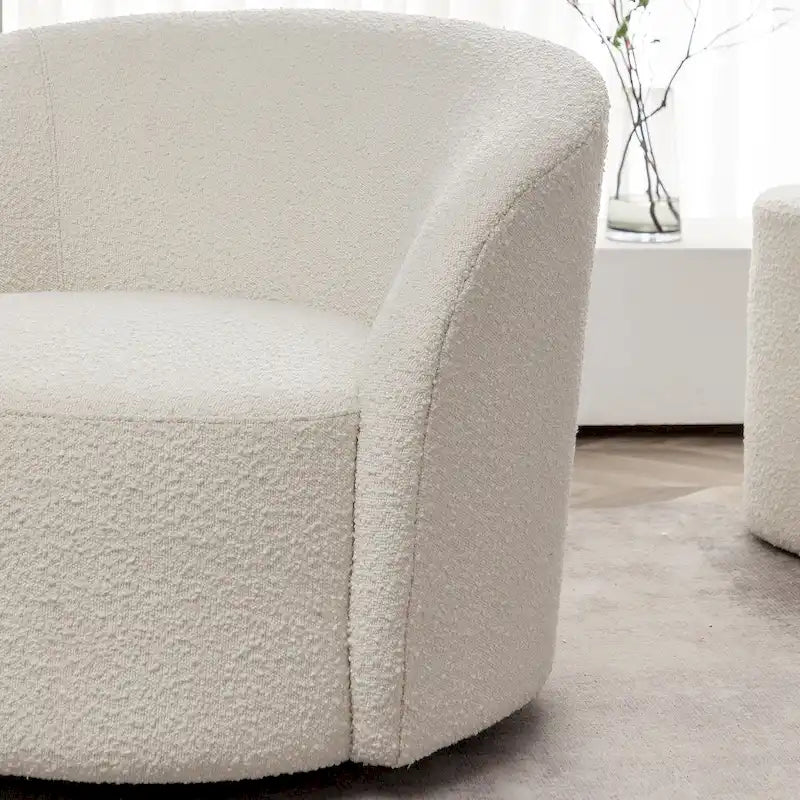 Set of 2 KINWELL 34-Inch Wide Upholstered Swivel Barrel Chairs - image 18