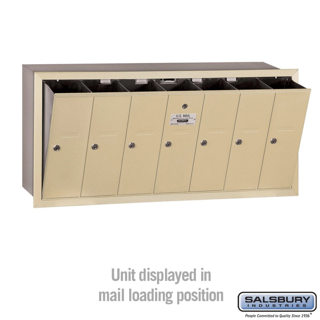 Vertical Mailbox - 7 Doors - Sandstone - Recessed Mounted - USPS Access - image 3