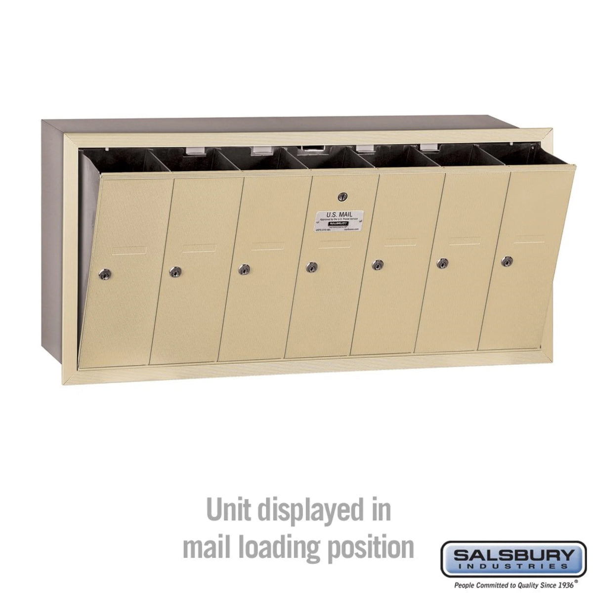 Vertical Mailbox - 7 Doors - Sandstone - Recessed Mounted - USPS Access - image 3