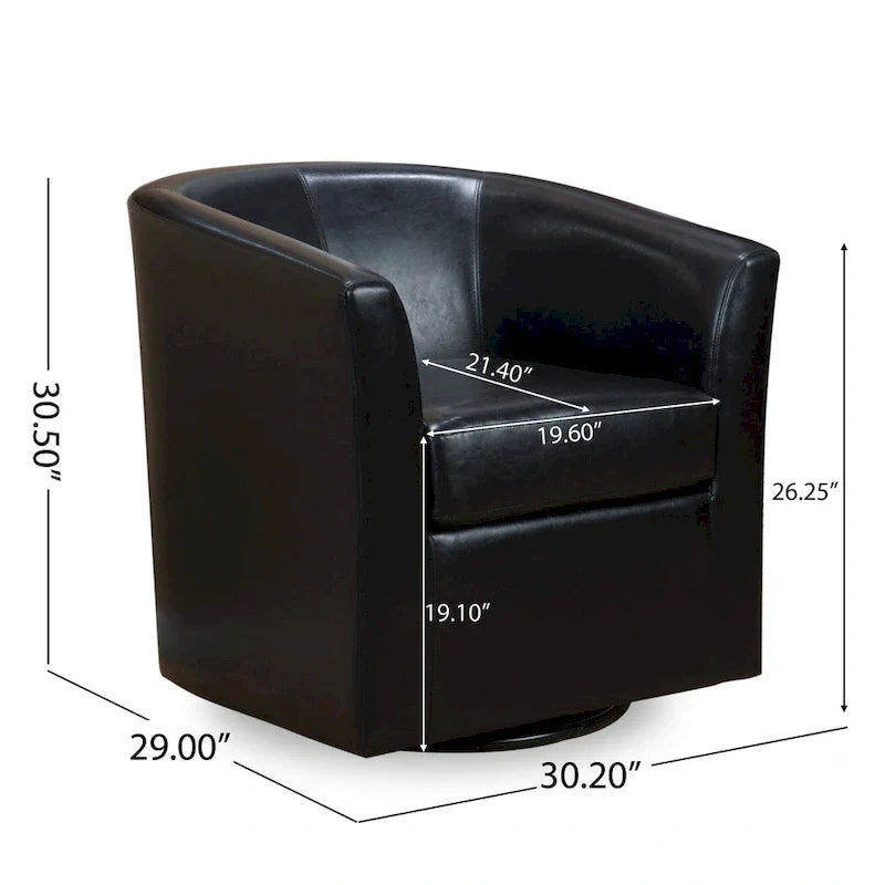 Christopher Knight Home Daymian Swivel Club Chair - Dimensions: 29" D x 30.2" W x 30.5" H - image 23