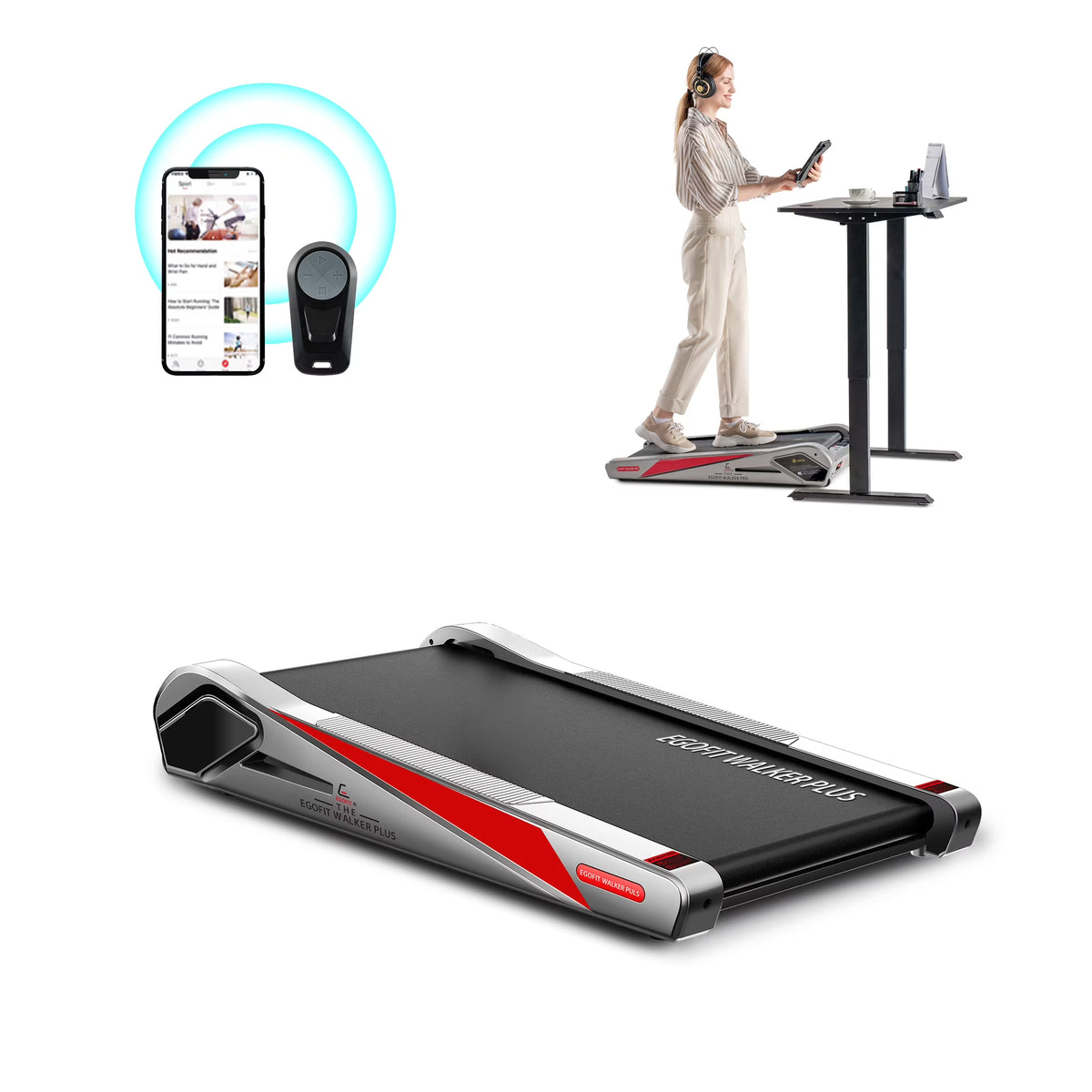 Egofit Walker Pro Smallest Under Desk Electric Walking Treadmill for Home 2.0HP 5° Incline - image 1