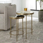 David Frisch Set of 2 Iron and Glass Nesting Tables by Porch & Den - image 1