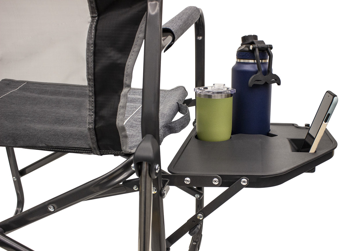 GCI Outdoor Freestyle Rocker with Side Table Foldable Rocking Camp Chair, Heathered Pewter - image 6
