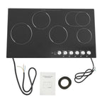 110V Modern Black Electric Cooktop Electric Stovetop 5 Burners Electric Cooktop for Homes, Restaurants - image 11