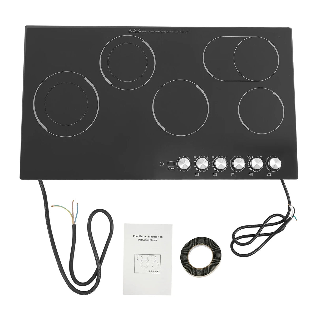 110V Modern Black Electric Cooktop Electric Stovetop 5 Burners Electric Cooktop for Homes, Restaurants - image 11