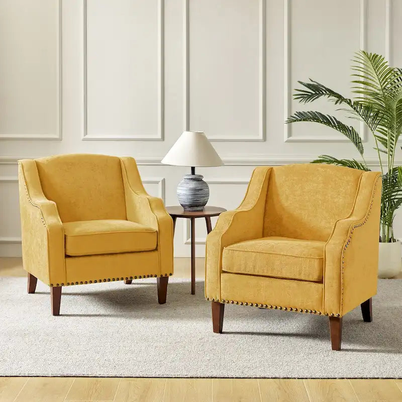 Set of 2 Lucretius Armchairs with Nailhead Trim by HULALA HOME - image 6