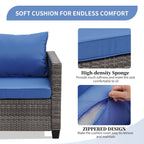 Ainfox 7 Pcs Outdoor Patio Furniture Sofa Set on Sale, Grey Rattan Grey Cushion - image 25