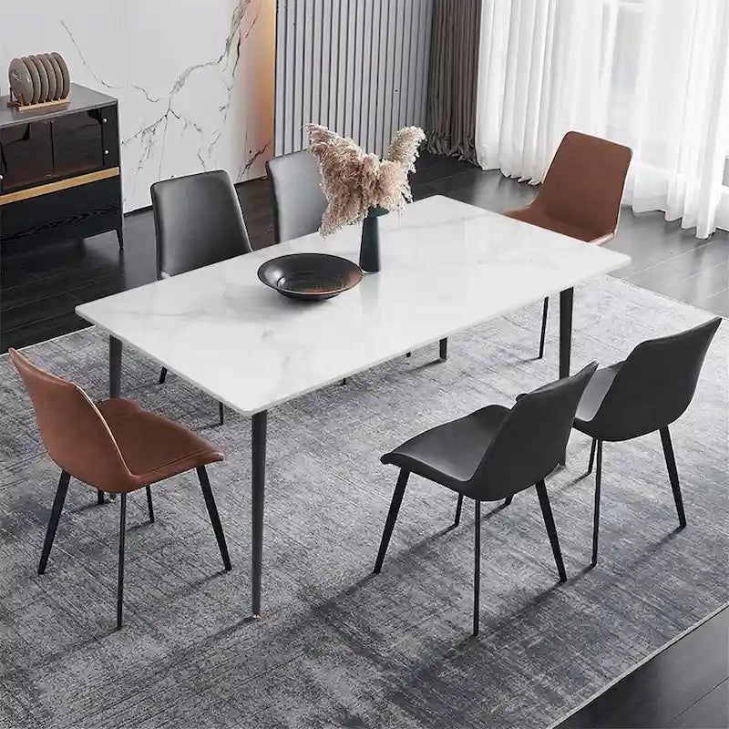 Contemporary Kitchen Table with Metal Frame and Sintered Stone Top - image 10