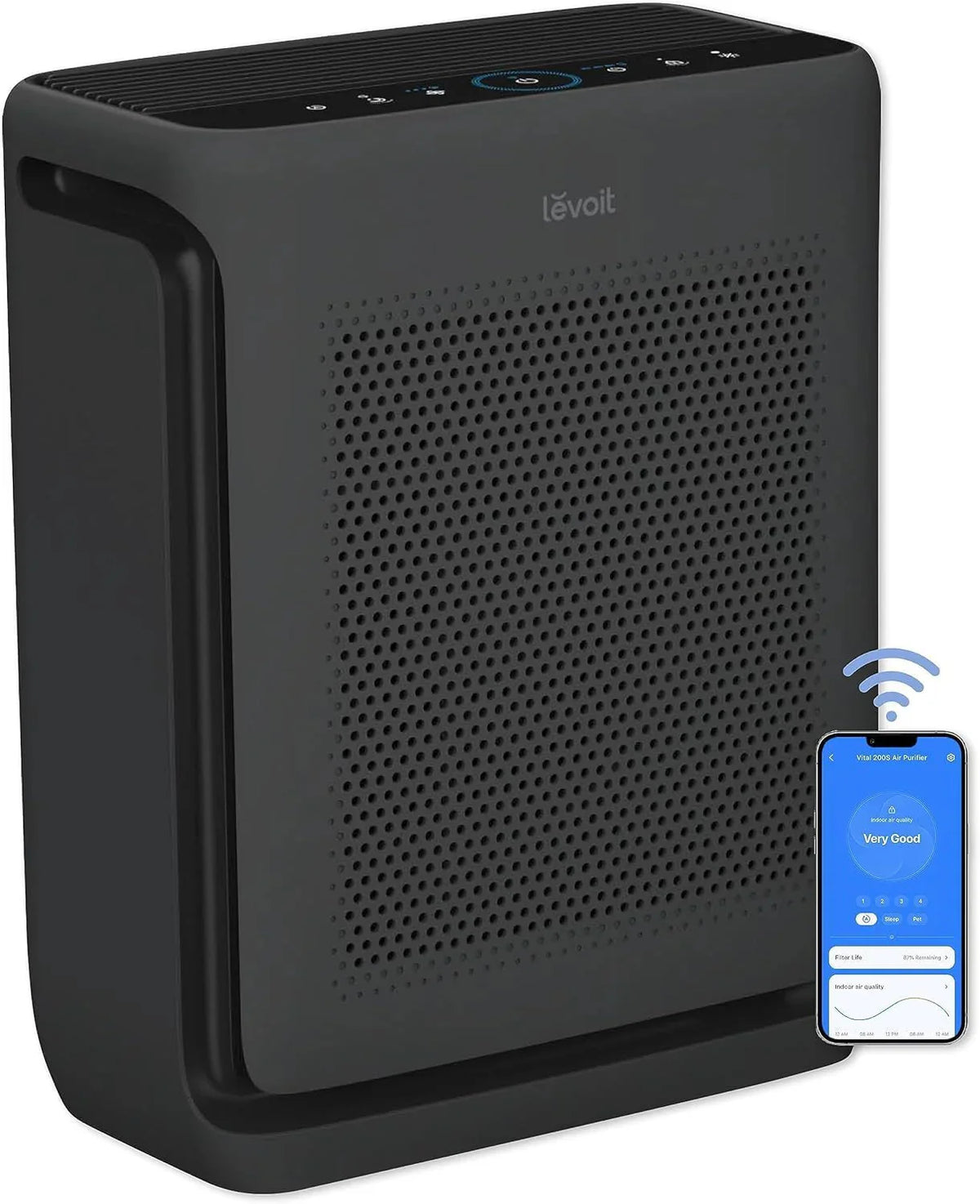 Air Purifiers for Home Large Room Up to 1800 Ft² in 1 Hr with Washable Pre-Filter, Air Quality Monitor, Smart WiFi, HEPA Sleep Mode for Allergies, Pet Hair in Bedroom, Vital 200S-P, White - image 2