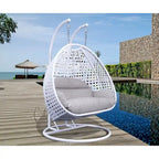 LeisureMod 2 Person Hanging Egg Chair with Stand - Outdoor/Indoor Rattan Wicker Patio Swing Hammock Lounger with Cushions - image 37