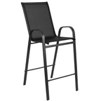 Set of 4 Outdoor Barstools with Flexible Comfort Material - Patio Seating - image 17