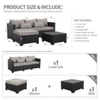 Rattaner 3 Pieces Patio Furniture Set with Ottoman and Outdoor Storage Table - image 7