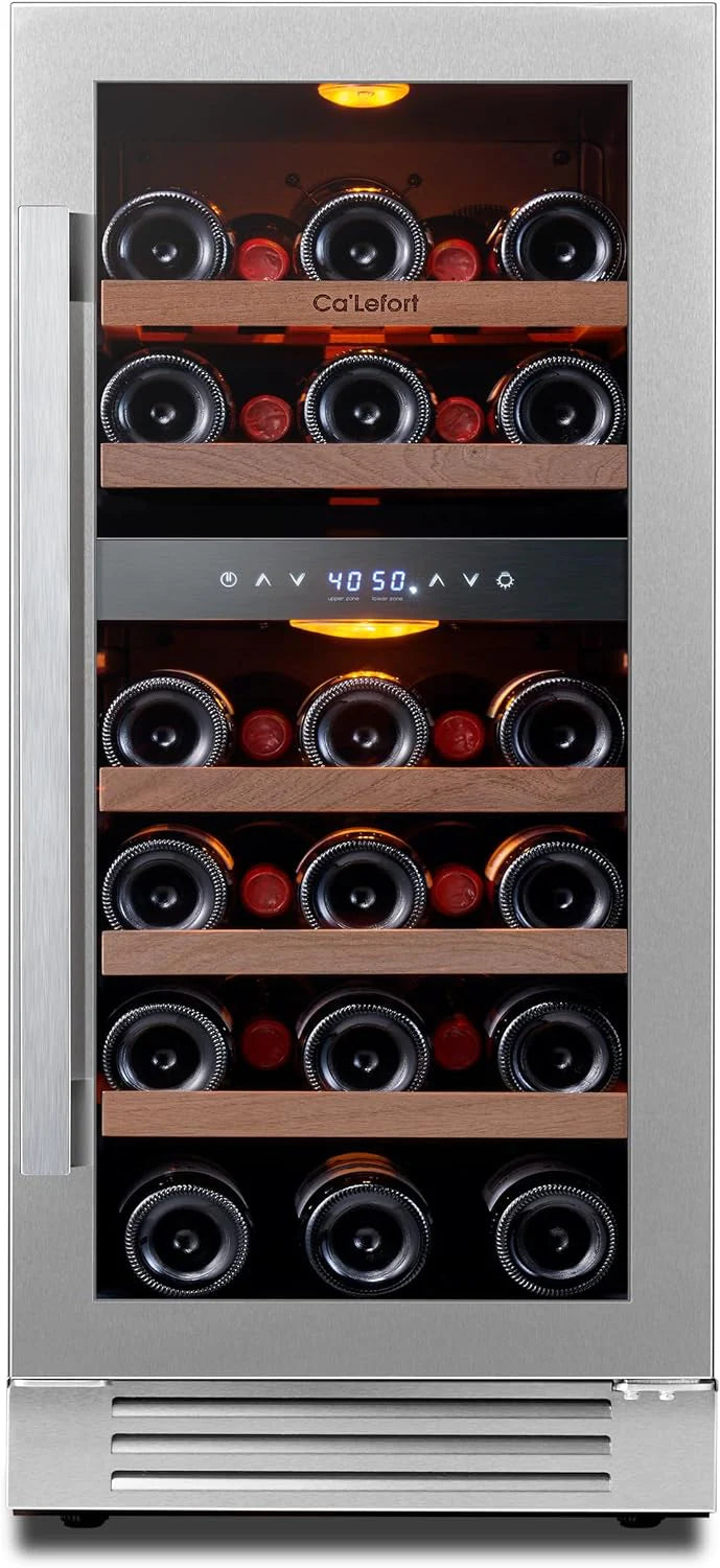 24'' Wine Cooler Refrigerator - 46 Bottle Wine Fridge Dual Zone with Modern Touch Intelligent Digital 40°-65°F Low Noise, Built in or Freestanding Wine Cooler for Home and Kitchen - image 5