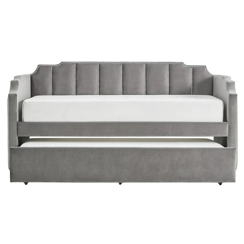 iNSPIRE Q Modern Chareau Glam Grey Velvet Daybed - image 12