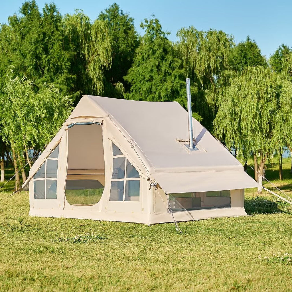 NAIZEA Tent for Camping with Pump - Air Glamping Tents, Easy Setup Blow up Tent, Waterproof Oxford Inflatable Tent, 4 - 6 Person Cabin Tent with Mesh & Chimney Window - image 4