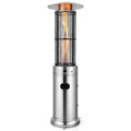 41000 BTU Standing Propane Patio Heater with Wheels, Stainless Steel Round Glass Tube Gas Outdoor Heater - image 1