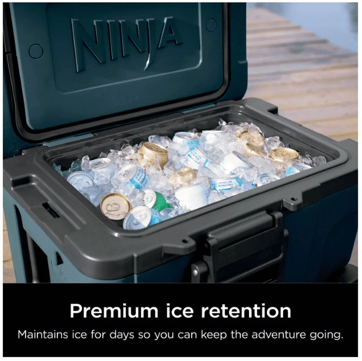 Ninja / Cooler / FrostVault 45QT Cooler with Wheels / Insulated with Temp Dry Storage Drawer / Keeps Ice Cold for Days / for The Beach, Camping, Picnics & More / Ocean Blue / FB245AOB - image 6