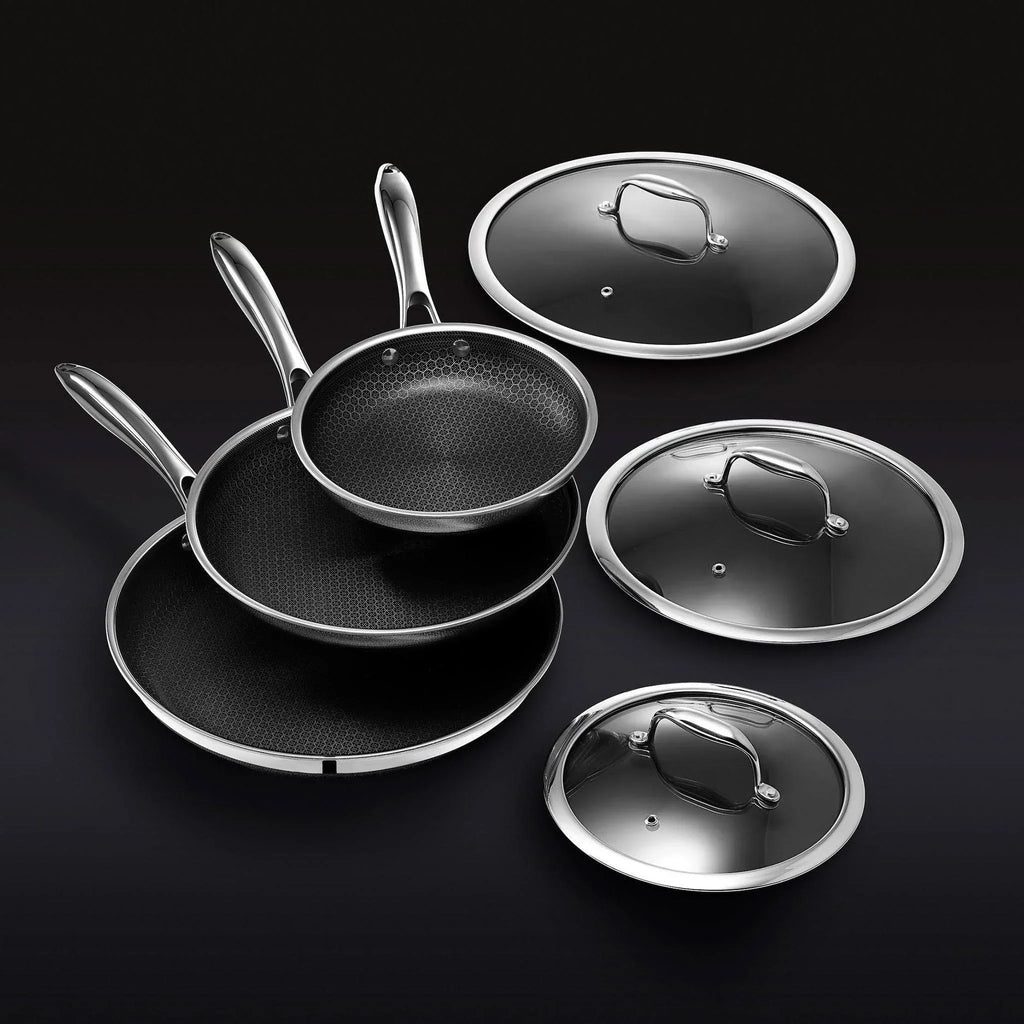 HexClad 6 Piece Hybrid Stainless Steel Cookware Pan Set - image 1