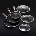 HexClad 6 Piece Hybrid Stainless Steel Cookware Pan Set - image 1