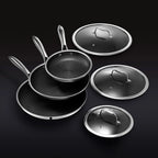 HexClad 6 Piece Hybrid Stainless Steel Cookware Pan Set - image 1