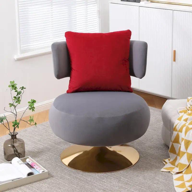 Round Barrel Chair with Fabric and Swivel Design - image 11