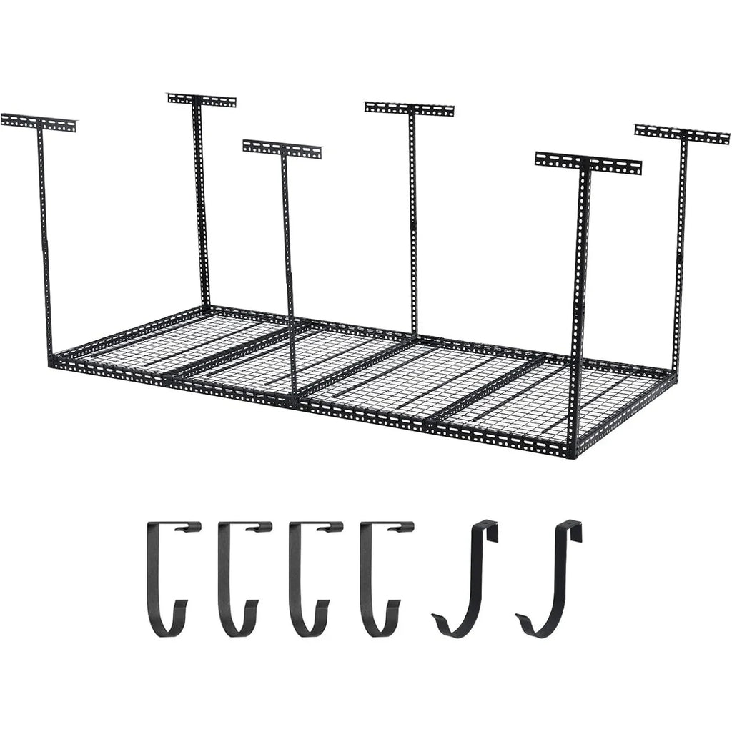 Pinypikaka 4'x8' Overhead Garage Storage Rack, 22"-40" Height Adjustable Ceiling Storage Rack 660lbs Weight Capacity - image 2