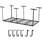 Pinypikaka 4'x8' Overhead Garage Storage Rack, 22"-40" Height Adjustable Ceiling Storage Rack 660lbs Weight Capacity - image 2