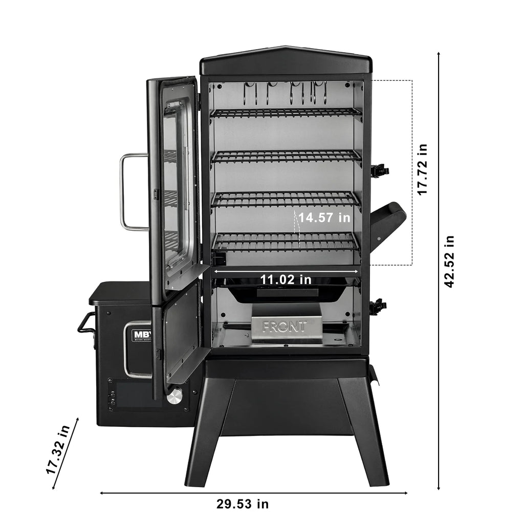 Vertical Electric Pellet Smoker Grill with Cover, 616 Sq in Cooking Area, LED Temperature Control, Meat Probe, Outdoor BBQ Smoker for Steak, Ribs, Fish & Vegetables - image 2