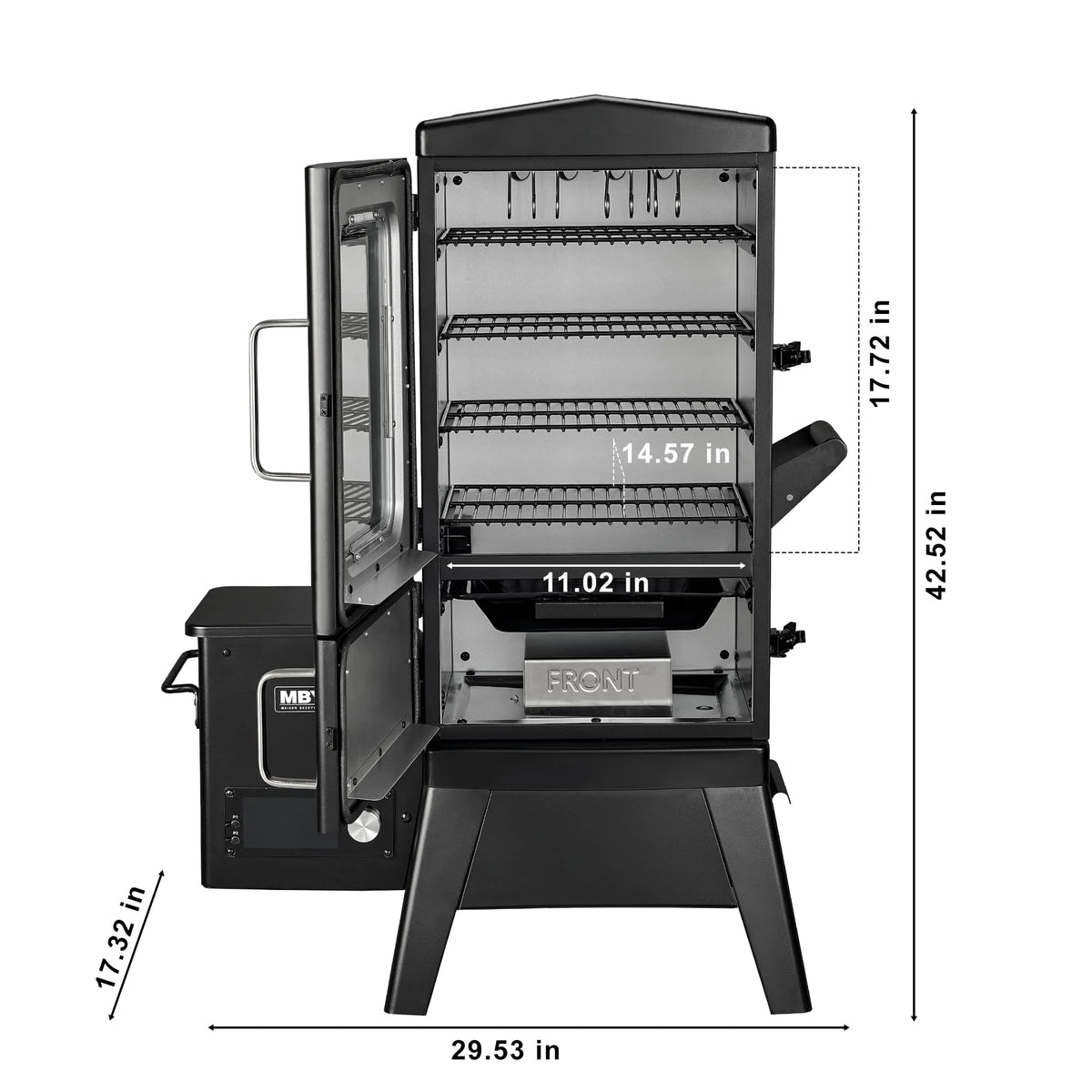 Vertical Electric Pellet Smoker Grill with Cover, 616 Sq in Cooking Area, LED Temperature Control, Meat Probe, Outdoor BBQ Smoker for Steak, Ribs, Fish & Vegetables - image 2