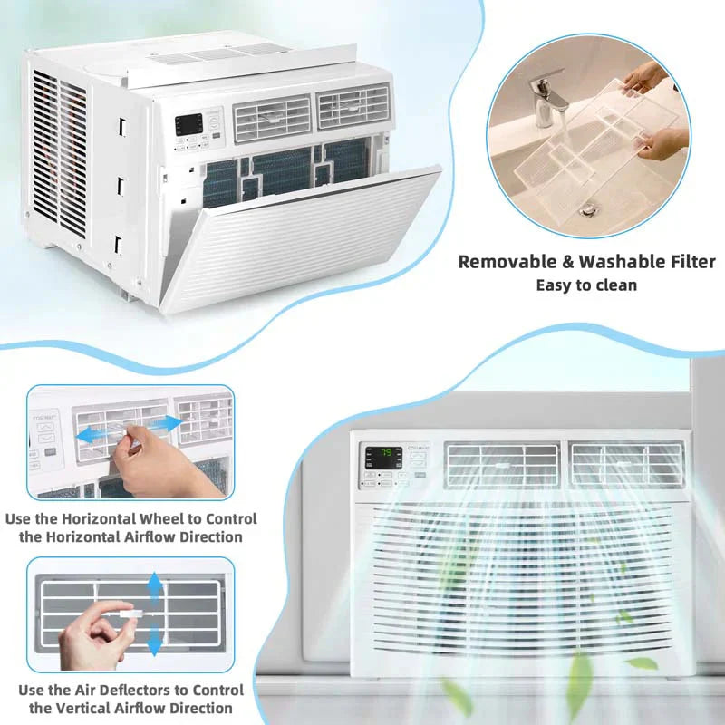 10000 Btu Quiet Window Air Conditioner With Remote Amp Eco Mode Energy Star Certified 3 In 1 Window Ac Unit With Dehumidifier - image 4