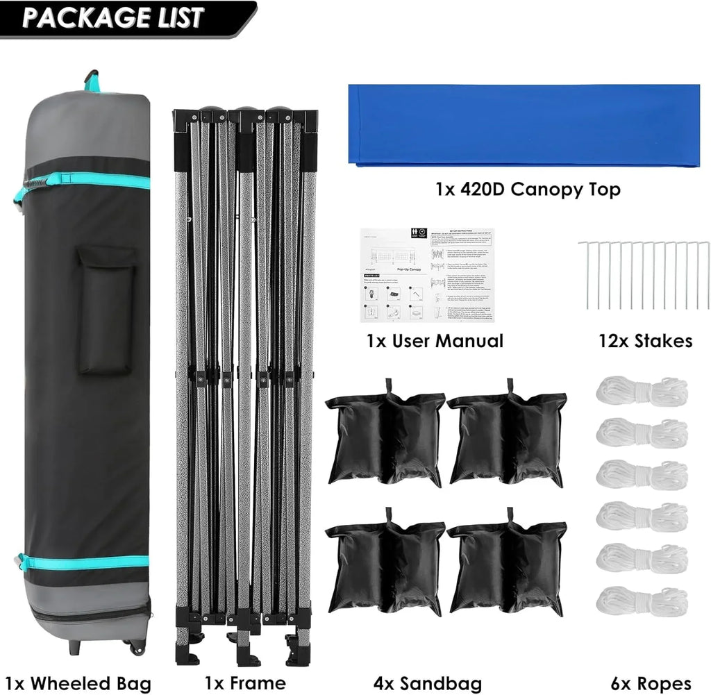COBIZI 10x20 Heavy Duty Pop up Canopy Tent with 6 sidewalls Easy Up Commercial Outdoor Canopy Wedding Party Tents for Parties All Season Wind & Waterproof Gazebo with Roller Bag,Black(Frame Thickened) - image 223