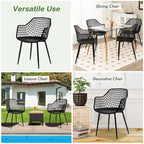 Set of 4 Modern Plastic Shell Dining Chairs with Metal Legs by Costway - image 20