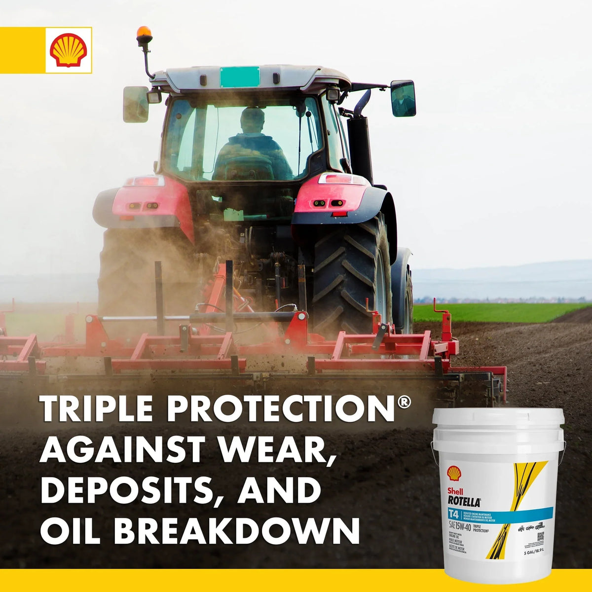 Shell Rotella T4 Triple Protection 15W - 40 Diesel Motor Oil, 5 Gallon Pail - image 4
