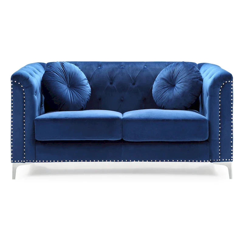 Velvet Button-Tufted Pompano Loveseat - image 13