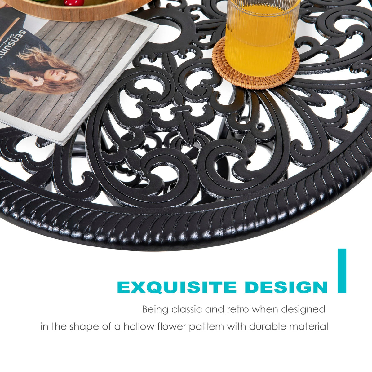 Nuu Garden 3-Piece Black Bistro Patio Set - image 2