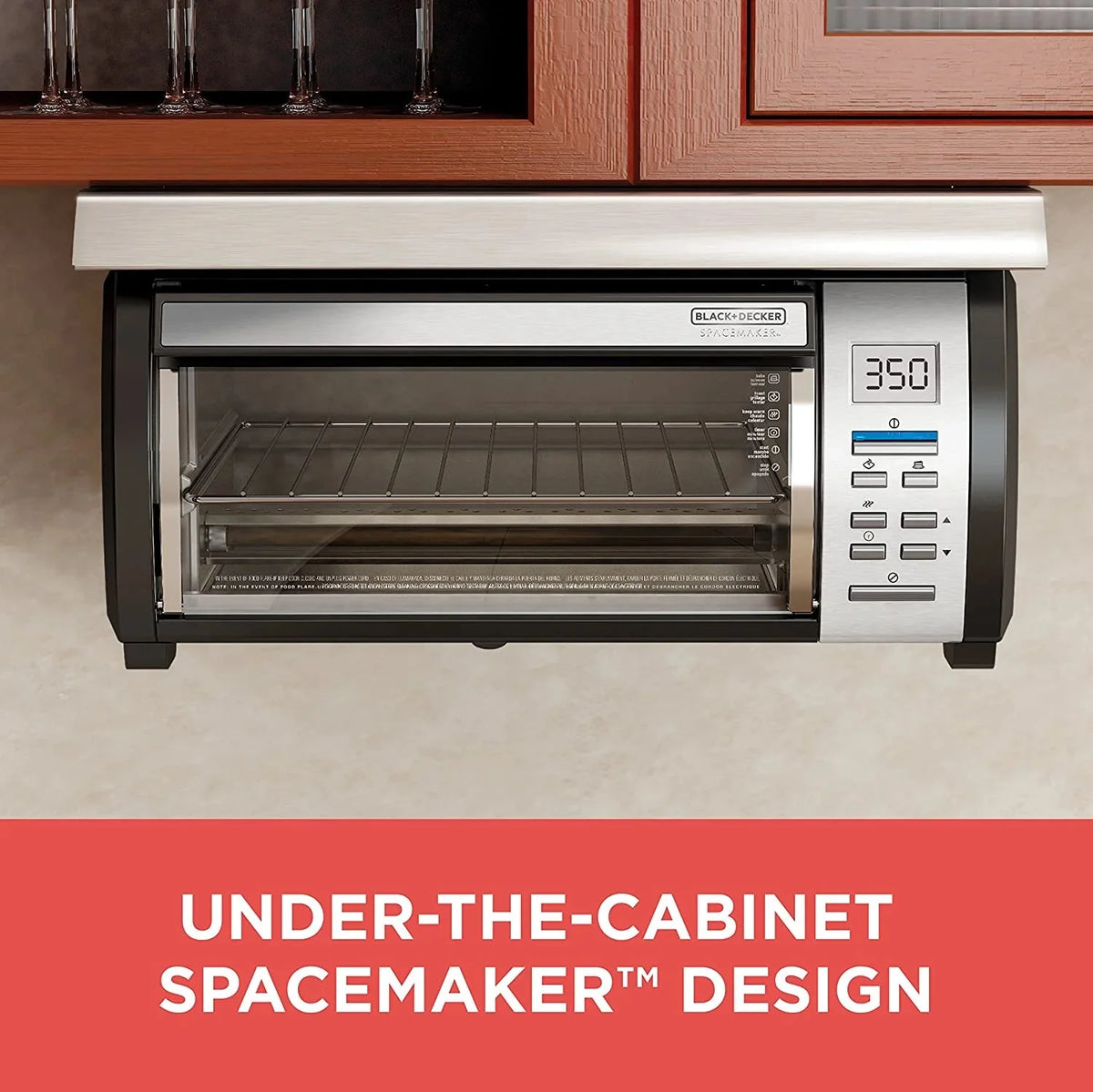 Spacemaker Under-Counter Toaster Oven, Black/Stainless Steel, TROS1000D - image 2
