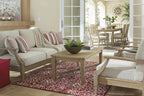 Signature Design by Ashley Clare View Coastal Outdoor Patio Eucalyptus Sofa with Cushions, Beige - image 64
