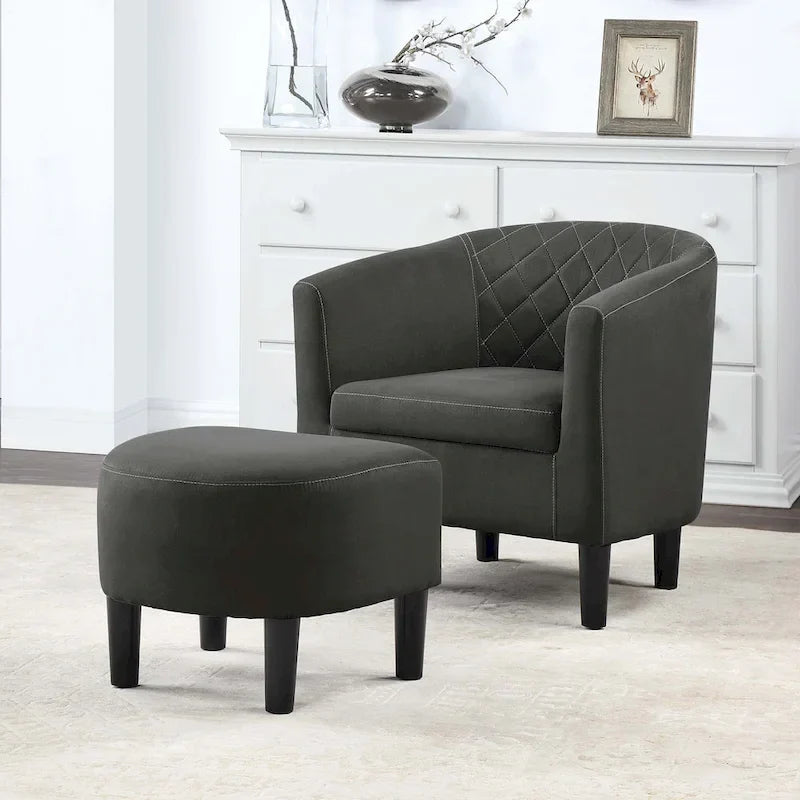 Convenience Concepts Roosevelt Accent Chair with Ottoman - Stylish Seating Solution - image 1