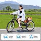Garvee 3 Wheel Electric Bicycle for Men Women, 350W Motor Electric Tricycle for Adults, 26" Fat Tire Motorized Bicycle w/ 36V 10Ah Removable Battery, 7 Speed Electric Trike up to 50+ Miles, 3 Modes - image 2