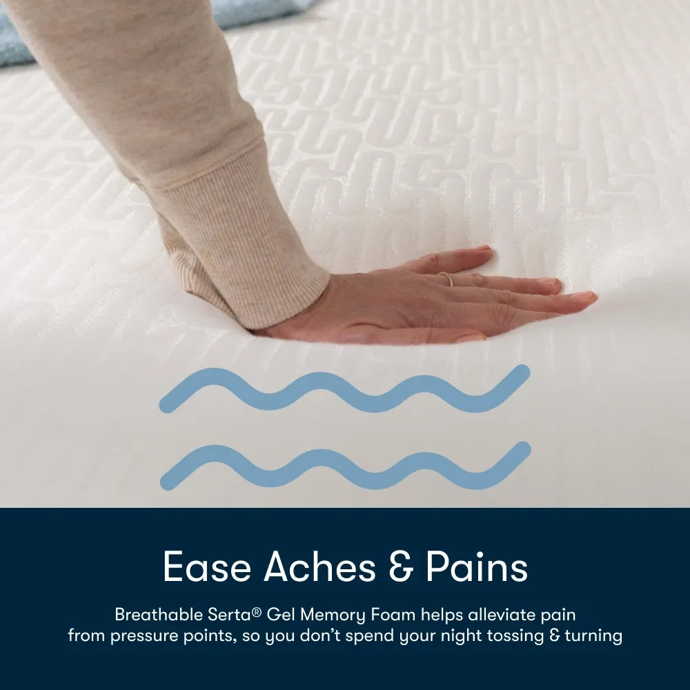 Serta 10" Medium Gel Memory Foam Cooling Queen Tight Top Mattress - Fiberglass Free - image 4