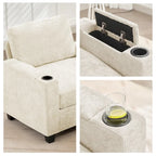 Versatile Chenille Storage Loveseat Sofa - image 19